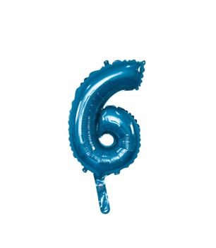 Pallone Mylar N 6 Blu con valvola 14 Pollici 35 Cm