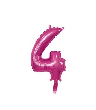 Pallone Mylar N 4 Fuxia con valvola 14 Pollici 35 Cm