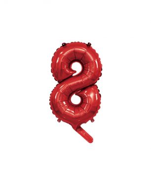 Pallone Mylar N 8 Rosso con valvola 14 Pollici 35 Cm