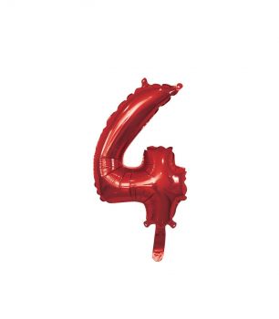 Pallone Mylar N 4 Rosso con valvola 14 Pollici 35 Cm