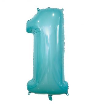 Pallone Mylar N 1 Azzurro Pastello 40 Pollici 101 Cm