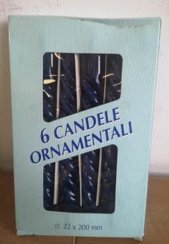 6 Candele Torciglione Blu