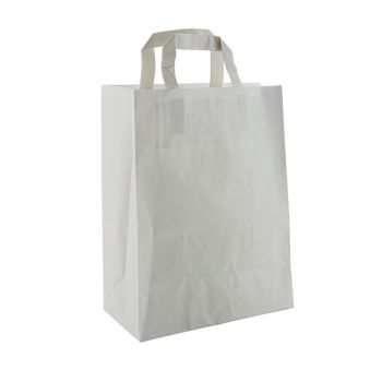 Sacchetto shopper Bianco Piatta (g.21) 22+10x29 cm