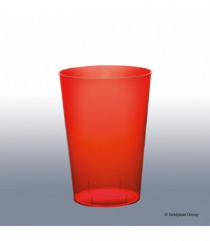 50 Bicchieri in plastica linea moon rosso trasparente 230 cc