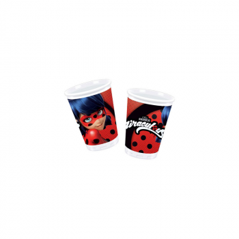 Bicchieri in plastica Ladybug miraculous 200 ml