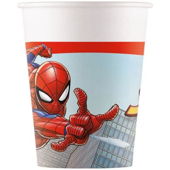 8 Bicchieri Spiderman Crime Fighter 200 Ml