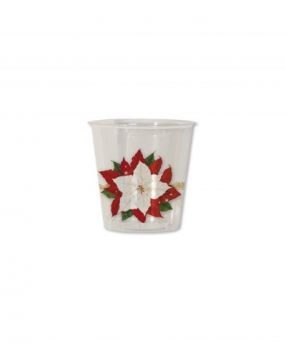 8 Bicchieri in plastica Kristal Xmas Flowers 250 cc