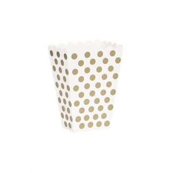 2 Box bianco a pois oro 15 cm