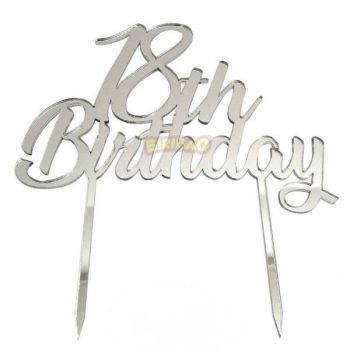 Cake topper personalizzati 18 anni argento