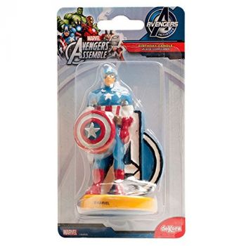 Candelina per torta Capitan America sagomata  3D 9 cm