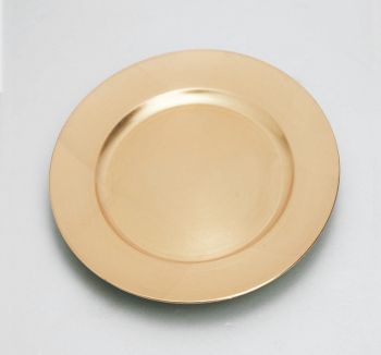 Piatto in plastica oro satinato lucido 33 cm