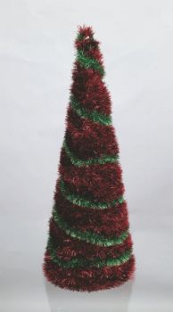 Albero Conico Ferro Dec. filo Rosso e verde 60 Cm