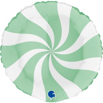 Pallone tondo 46 cm disegno a spirale verde e bianco