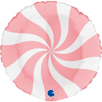 Pallone tondo 46 cm disegno a spirale lilla e bianco