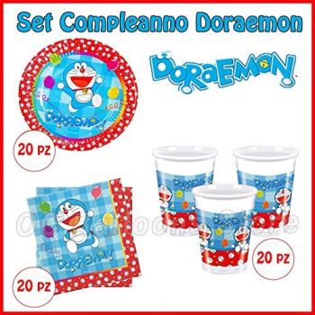 Kit compleanno Doraemon 60 pezzi