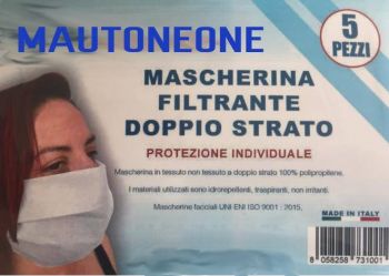 Mascherina filtrante doppio strato