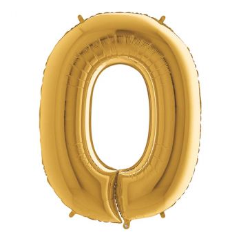 Pallone mylar oro 100 cm numero 0