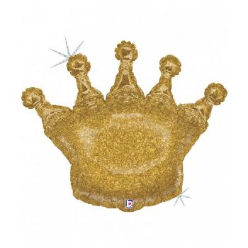 Mylar corona oro glitterata 91 cm