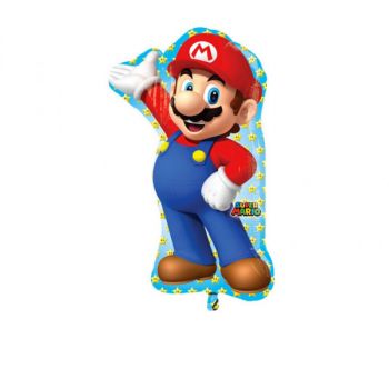 Pallone Mylar Super Mario Bros Sagomato 55 X 83 cm