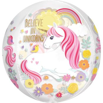 Pallone foil Unicorno gonfiabile ad elio e aria 45 cm