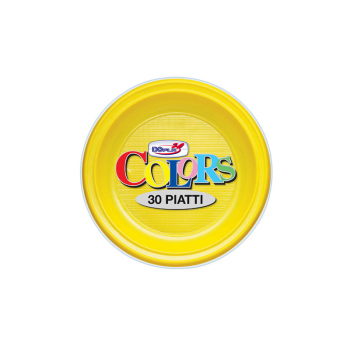 Piatti piani colors Giallo 23 cm 30 pezzi