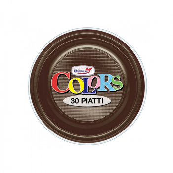 Piatti piani colors Marrone 23 cm 30 pezzi