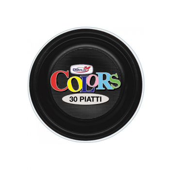 Piatti piani colors Nero 23 cm 30 pezzi