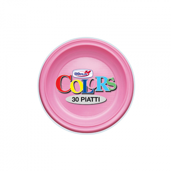 Piatti piani colors Rosa 23 cm 30 pezzi