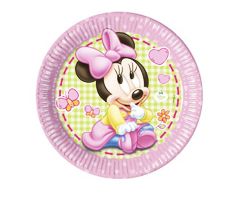 Piatto grande baby minnie da 23 cm in confezione da 8 pezzi