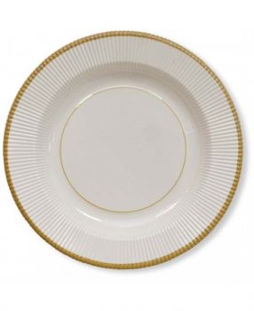 8 Piatti Piccoli a righe in cartoncino Classic Gold 21 cm