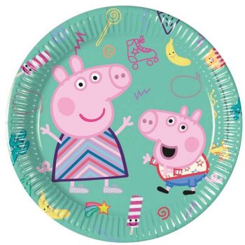 8 Piattini dessert Peppa Pig 20 cm