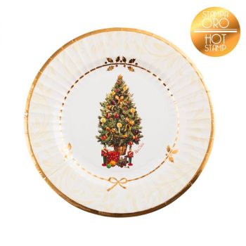 Piatto magic Christmas in cartoncino 21 cm 8 pz 