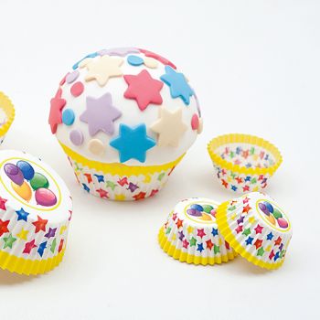 100 Pirottini di carta per muffin tema party 3 x 2 cm