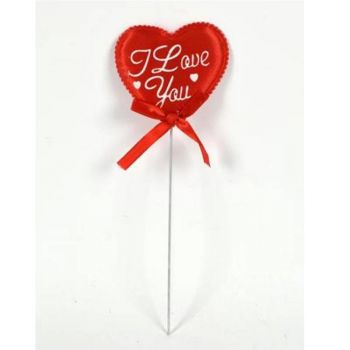 Spillone Cuore Con Fiocco e Con Scritta Ti Amo 23 Cm