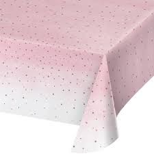 Tovaglia in plastica Rosa a Pois 137 x 259 cm - 1 pz