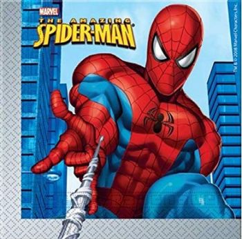 Tovaglioli Spiderman in carta doppio velo 33 x 33 cm 20 pz