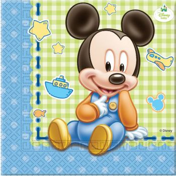 Tovaglioli in carta Baby Mickey 33 x 33 cm 20 pezzi