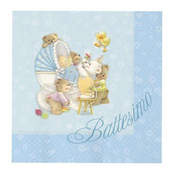 Tovaglioli Baby bears azzurro