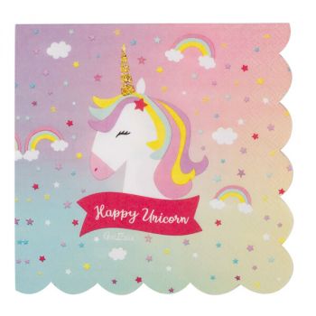 Tovaglioli in carta Happy unicorn 33 x 33 cm 16 pezzi