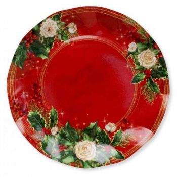 8 Piatti Grandi in cartoncino Elegance Xmas 27 cm