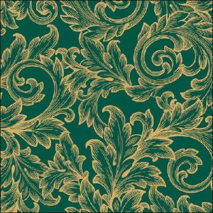 20 Tovaglioli 33 X 33 Baroque Gold/green