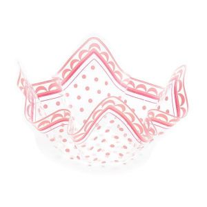 Contenitore pet pois rosa 26 x 15.5 cm