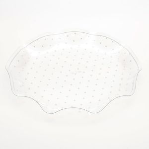 Contenitore pet pois bianco 32 x 32 x 4.5 cm