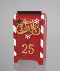 Cassetta Delle Poste Latta Cm 27 X 20 X 45 MERRY CHRISTMAS