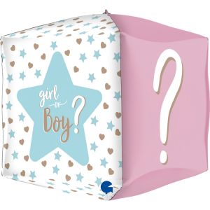 Palloncino quadrato 38 cm gender reveal